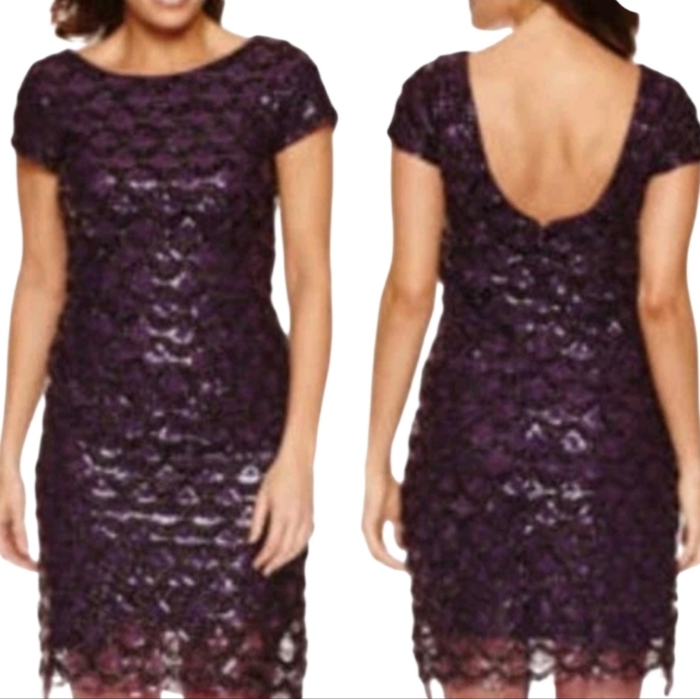 NEW! SANDRA DARREN SD COLLECTION Sequin Sheath Dress 14.